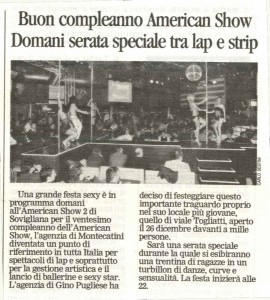 American Show Lap Dance Toscana La Nazione 03-02-05  